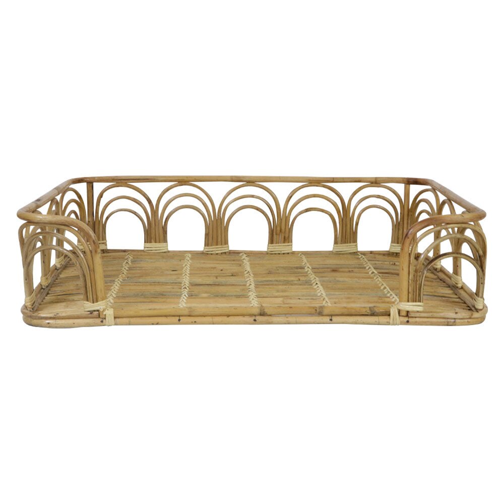 Cane Bed Cotton Pets Bed in Wooden Colour