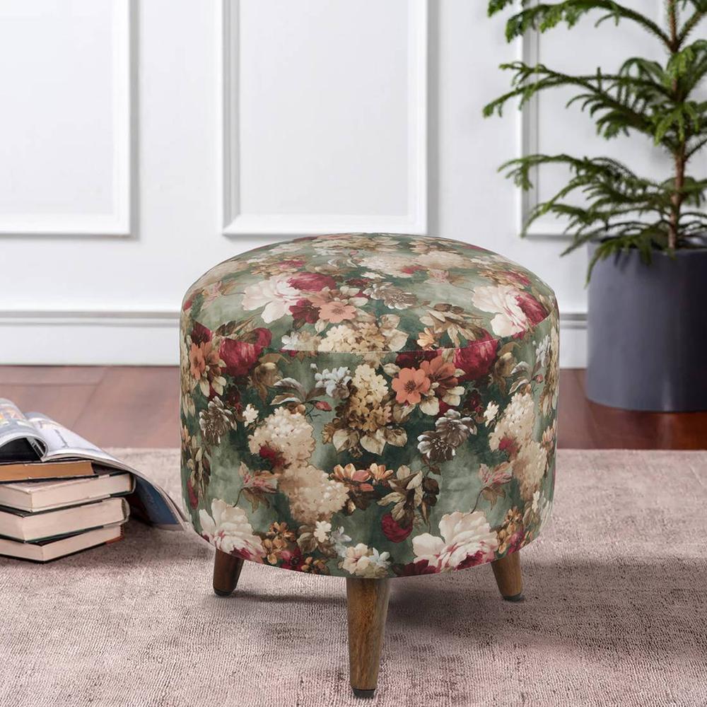 Willow Solid Wood  Ottomon in  Multicolor Colour