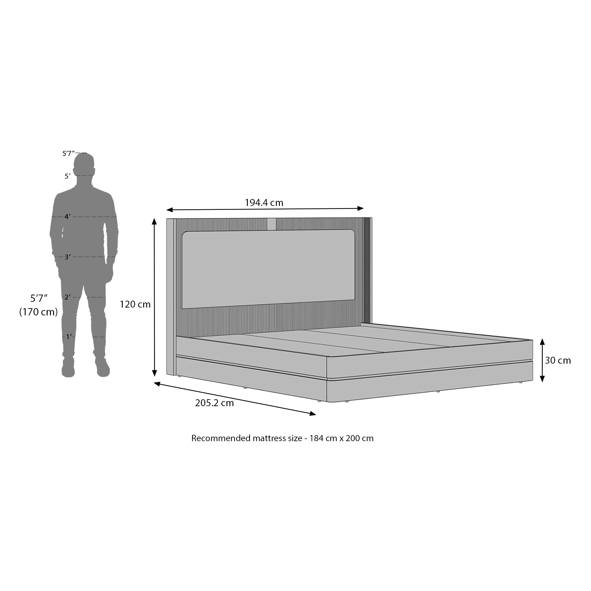 Naomi King Bed In High Gloss Beige Finish