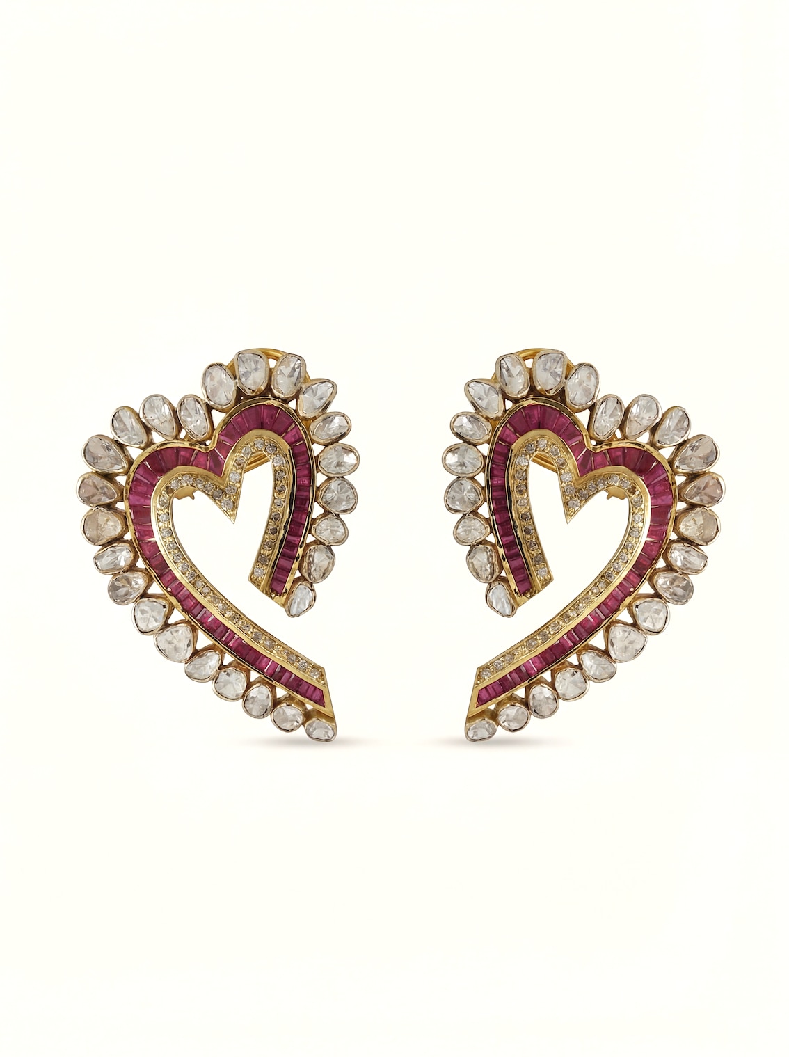 Dank Polki 14 karat gold studs – Swadesh