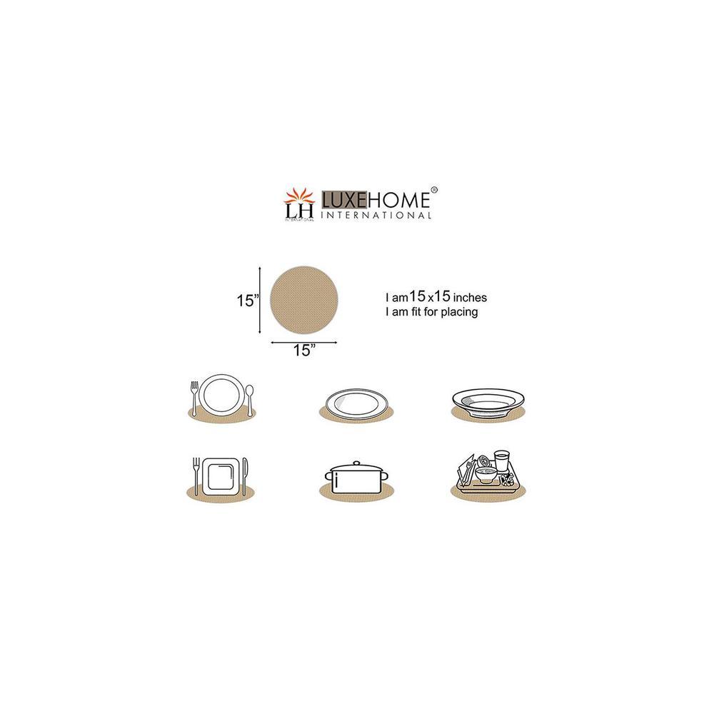 Jute Placemat (Beige , 38 CM x 38 CM , Pack of 2 )