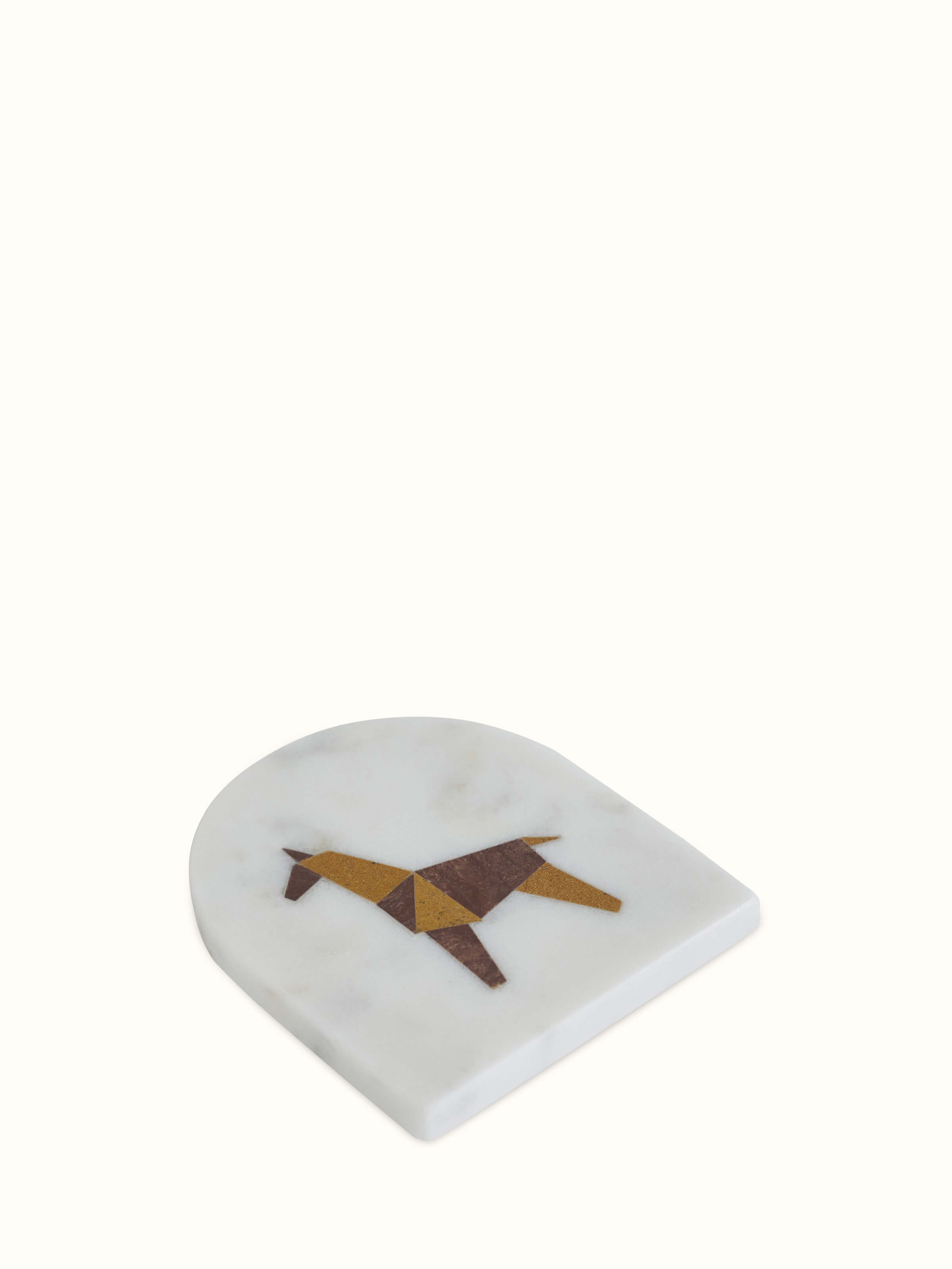 Close-up detail of another marble animal carving coaster design