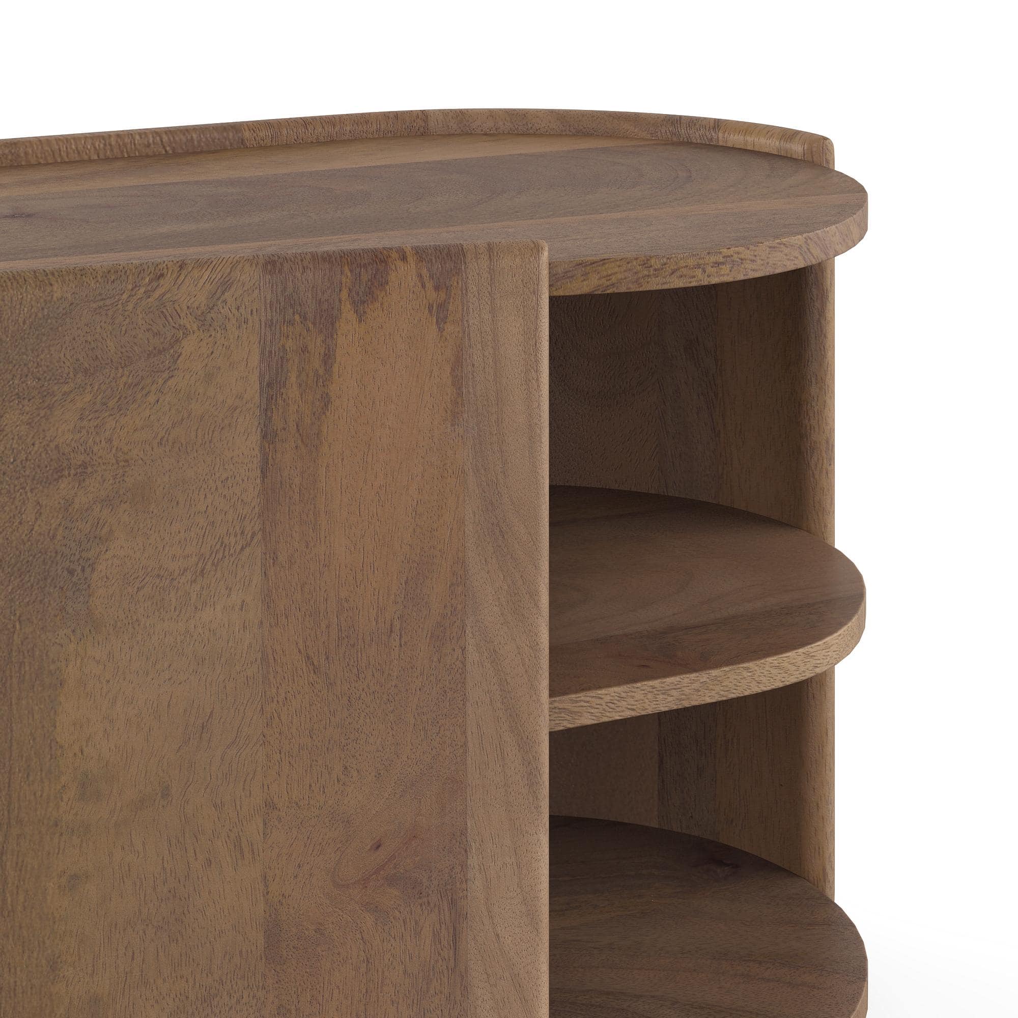 Torin Solid Wood TV Cabinet In Golden Ash Finish