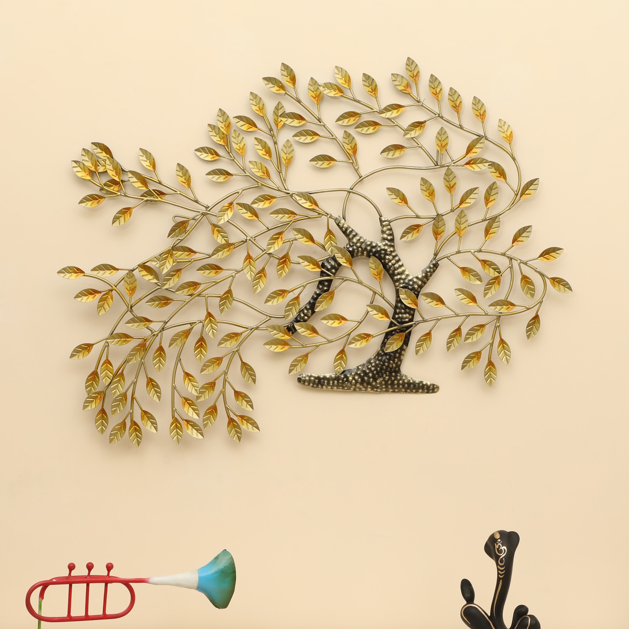 W-Krisha Abstract Metal Wall Decor in Multicolor Set of 1 - Vedas Exports