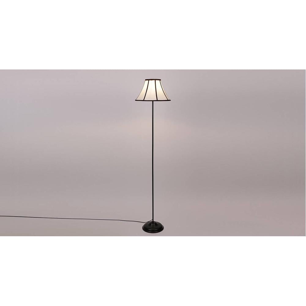 Shane Black Cotton Shade Floor Lamp