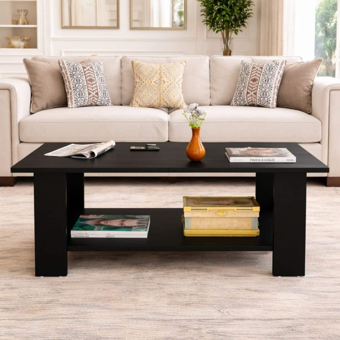 Spydercraft Penio Modern Coffee Table in Black Finish - Spydercraft