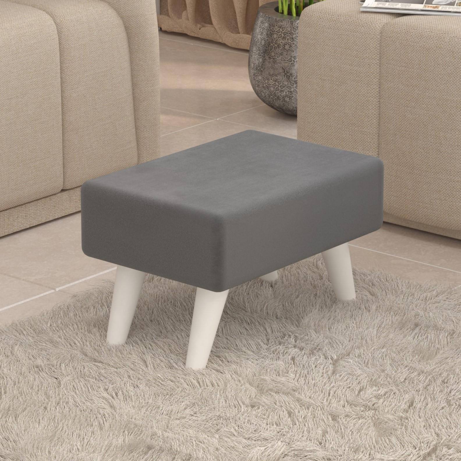 Midase Rectangular Engineered Wood Multipurpose Ottoman in Grey Colour