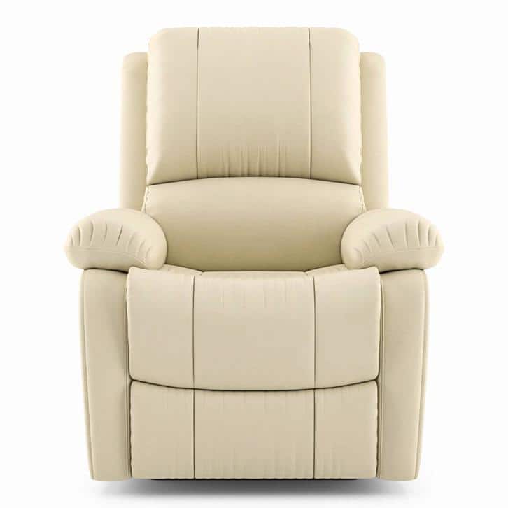 Lebowski Leatherette One Seater Manual Recliner in Ancient Ivory Cream Colour