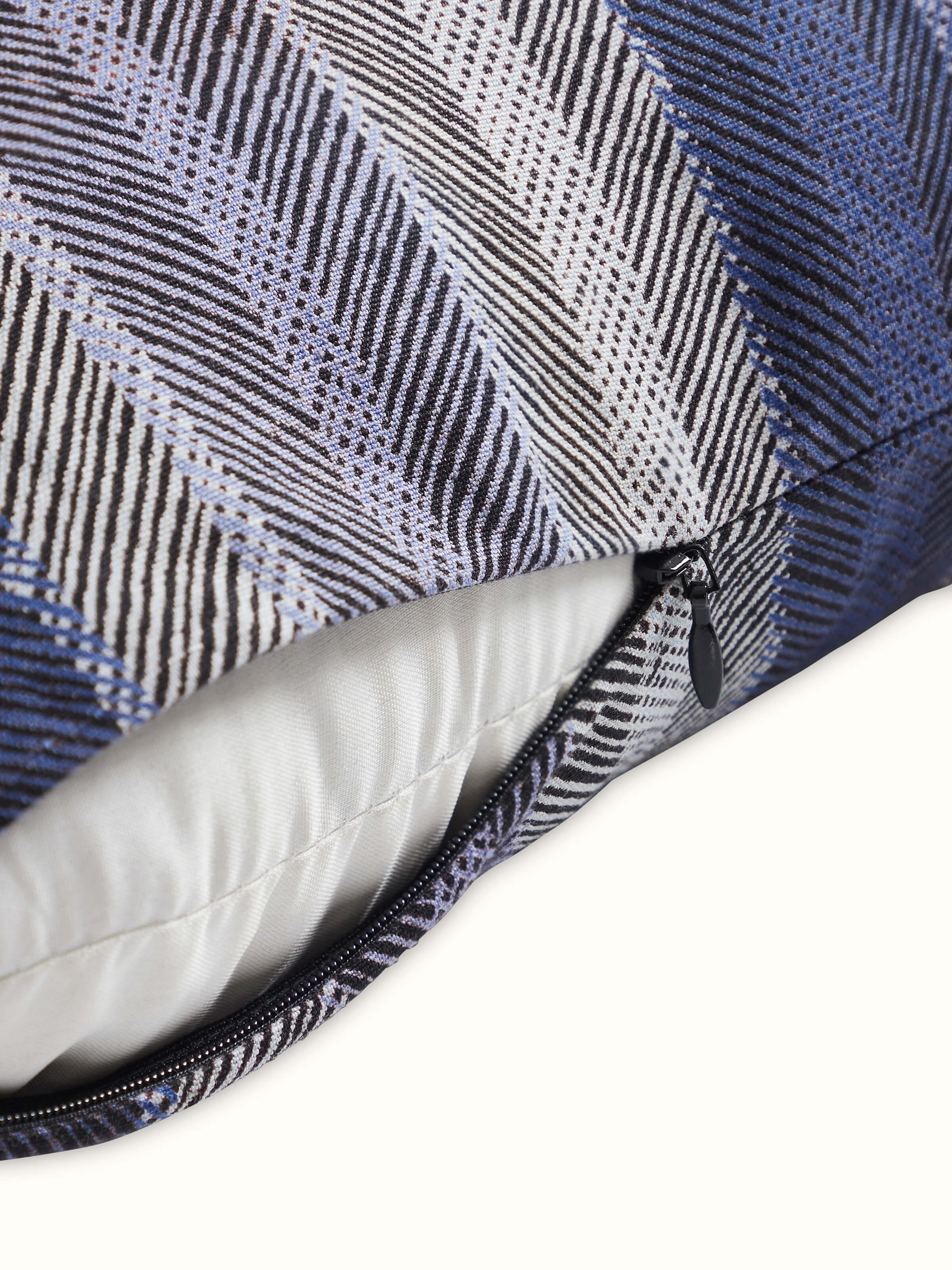 Parvat Indigo Stripe Linen Cotton Sanganeri Block Printed Cushion Cover