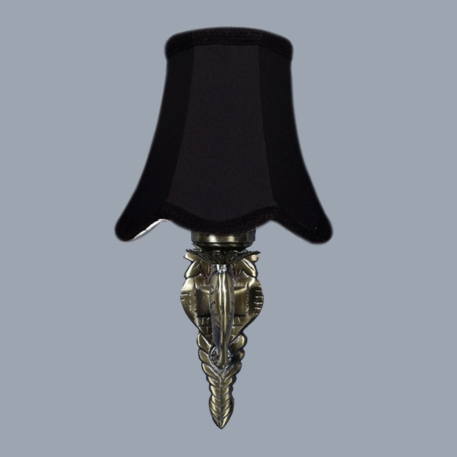 Devansh Gold Antique Wall Mounted Lamp With Black  Cotton Shade