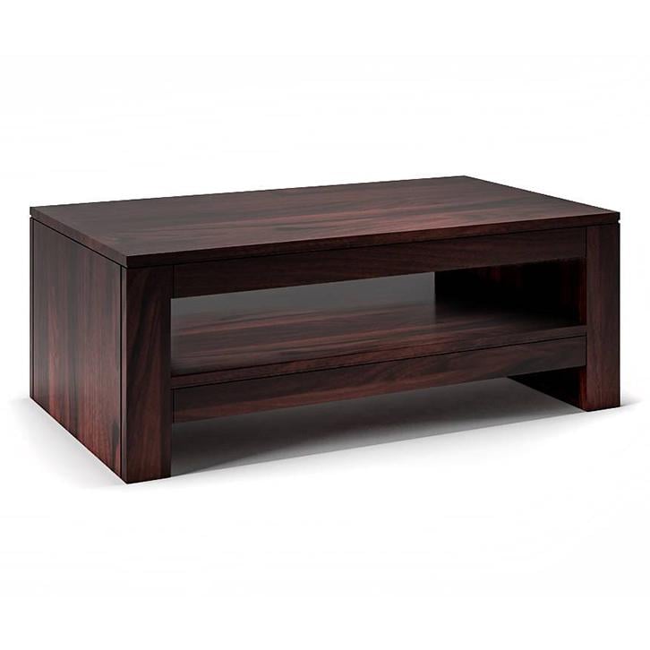 Epsilon Rectangular Solid Wood Coffee Table In Mahogany Finish