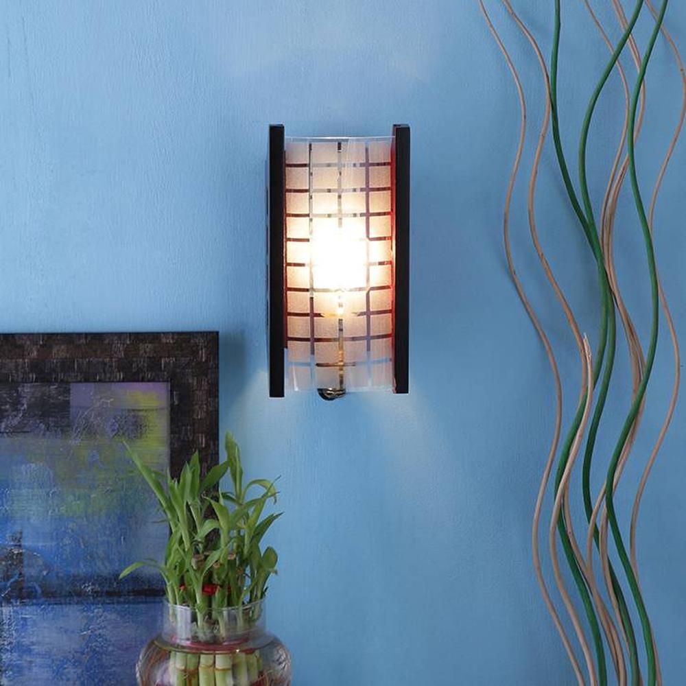 Burdette Brown Glass Wall Light - Devansh