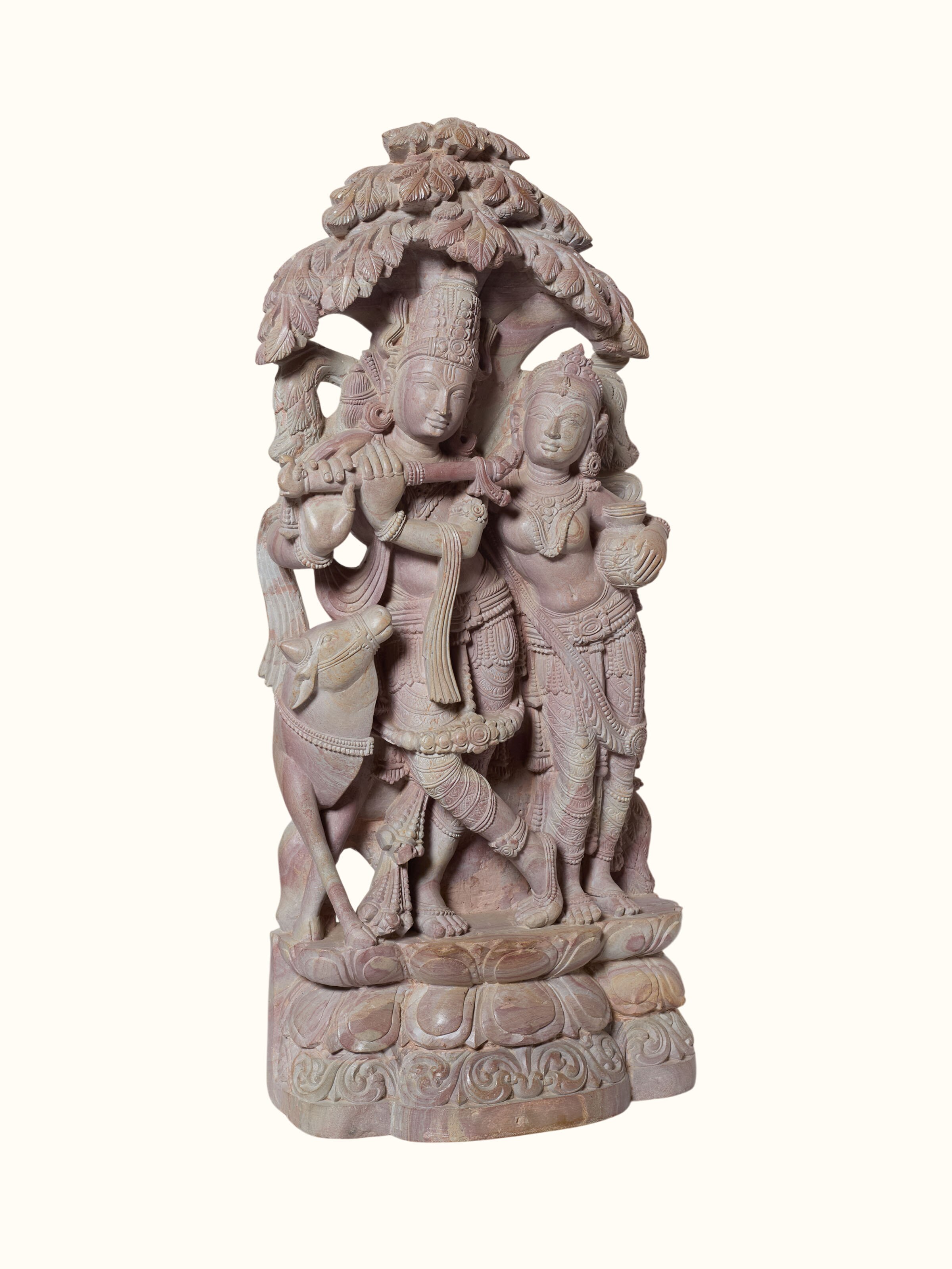Stone Carved Radha Krishna Idol
