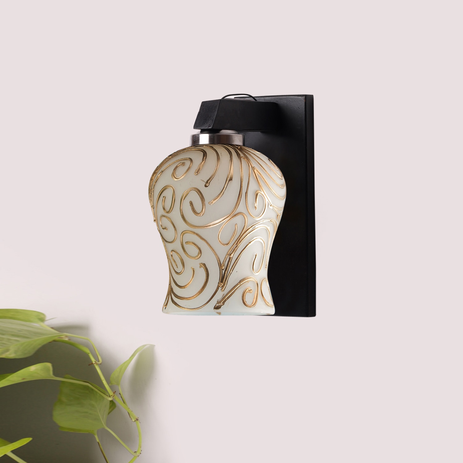 Devansh Solid Wood Electric Wall Light in Brown Colour with Multi Shade Count of 1 Light - Devansh