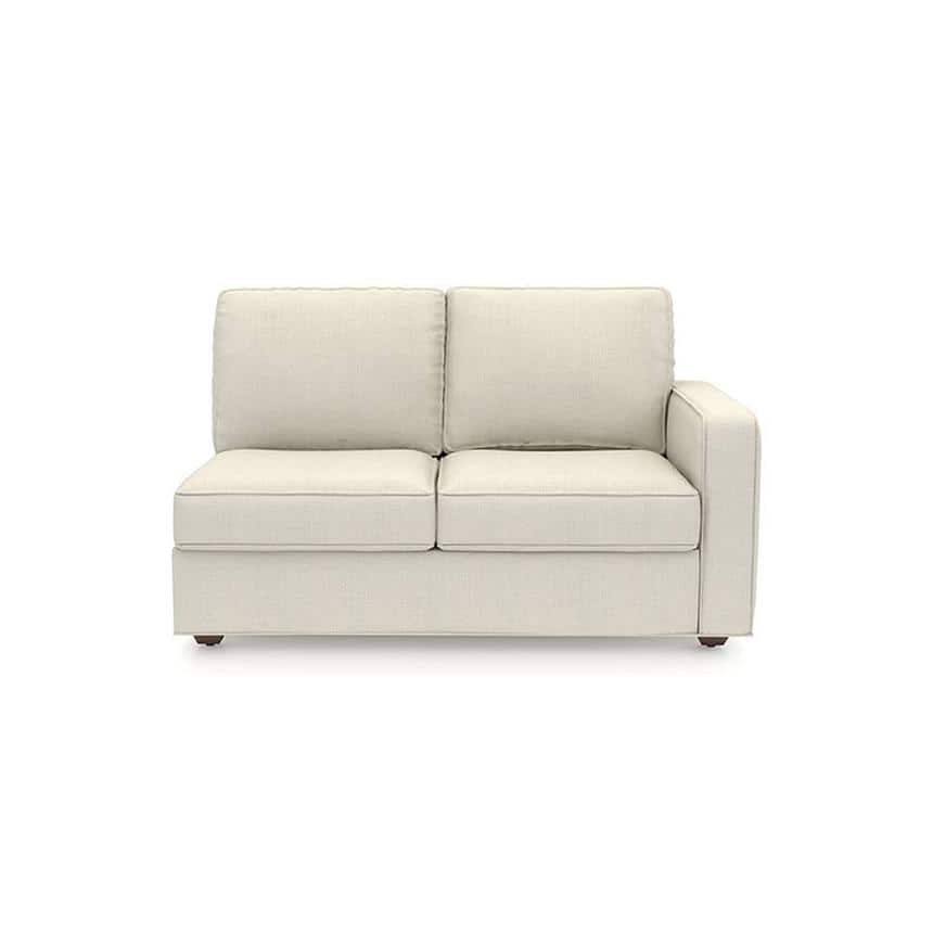 Apollo Compact Sofa (Colour : Pearl, Cushion : Soft, Back Type : Regular, Seating Capacity : Left Aligned 2 Seater + Left Aligned Chaise + Ottoman)