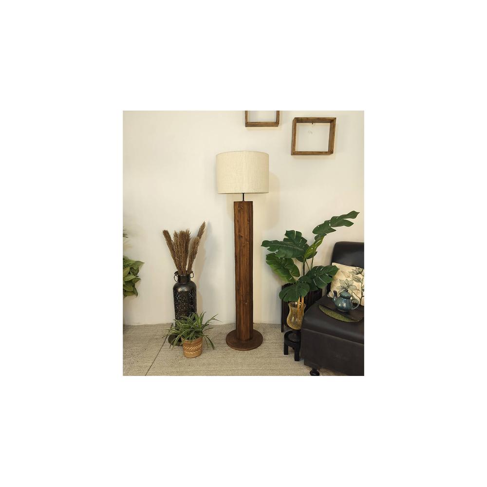 Cedar Beige Jute Floor Lamp with Beige Jute Base