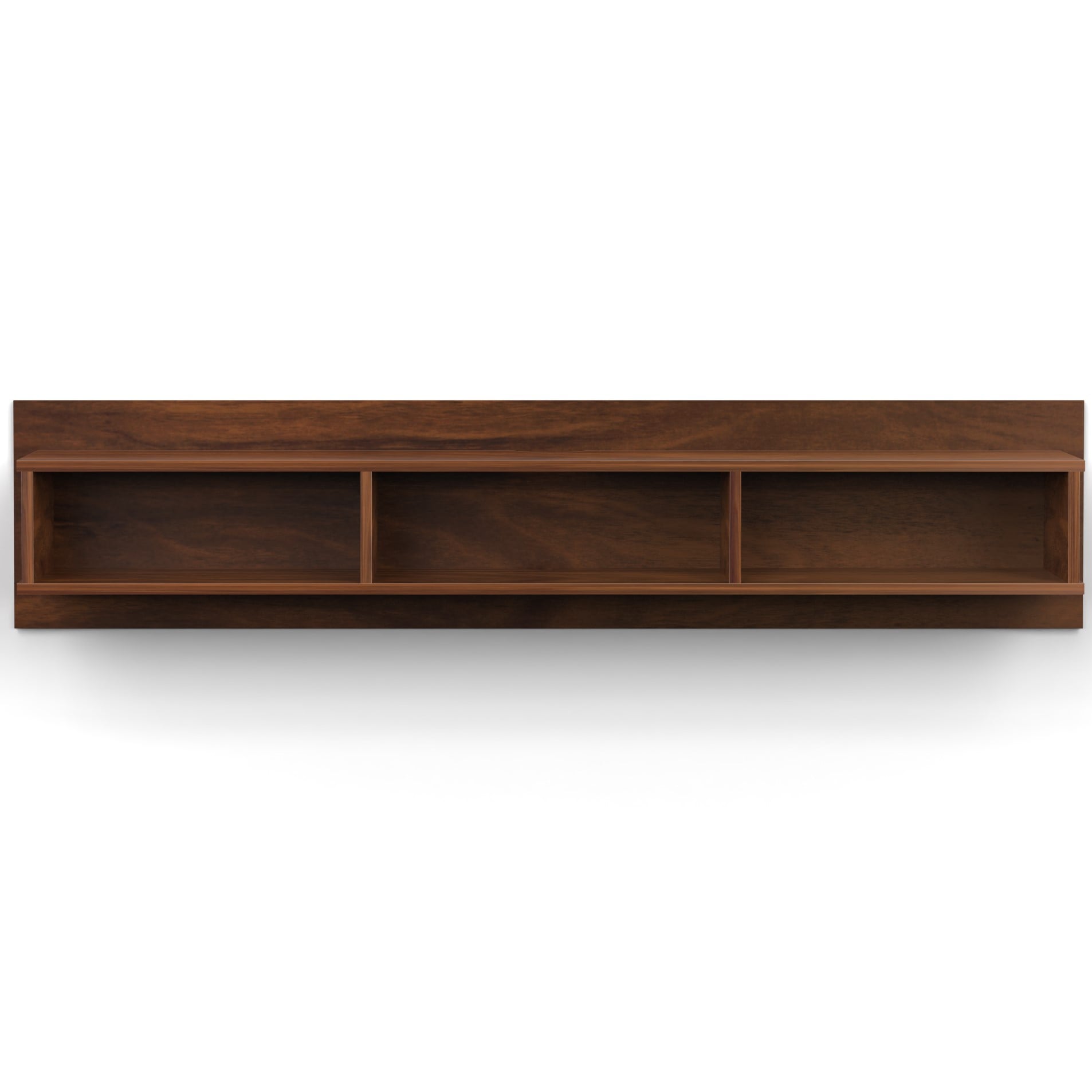 BLUEWUD Coober Engineering Wood Wall Mount TV Entertainment Unit Set Top Box Stand/TV Cabinet Panel with Shelves for Books & D�cor Display Unit Large Upto 50 Inches (Brown Maple)