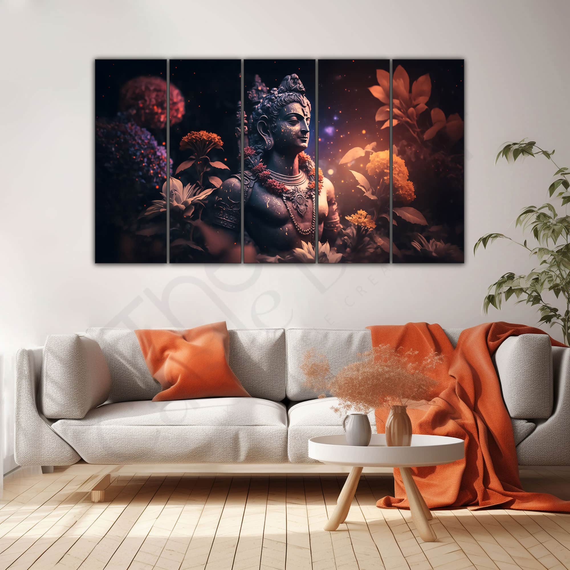 The Castle Decor Lord Shiva Wall Painting Wooden Framed 27x48 Inch (Style 21) - The Castle Decor