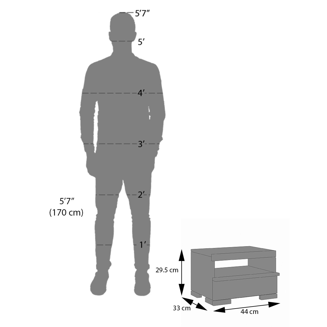 Ohio Solid Wood Bedside Table In Danish Walnut Finish