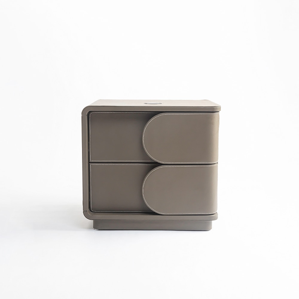Manfred Leather Side Table - Living Shape