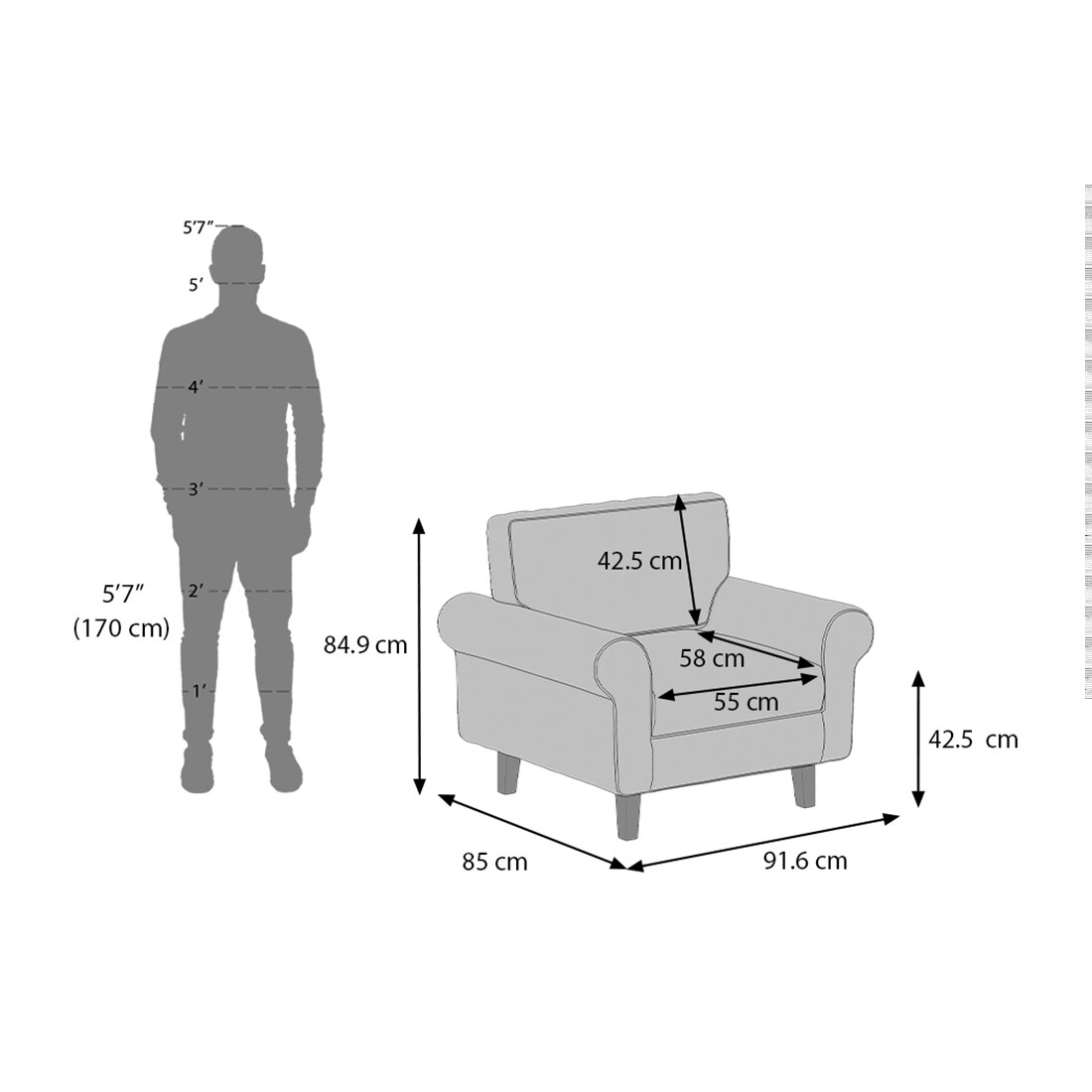 Oxford Sofa Set (Colour : Lava, Cushion : Soft, Seater : 2+1+1)