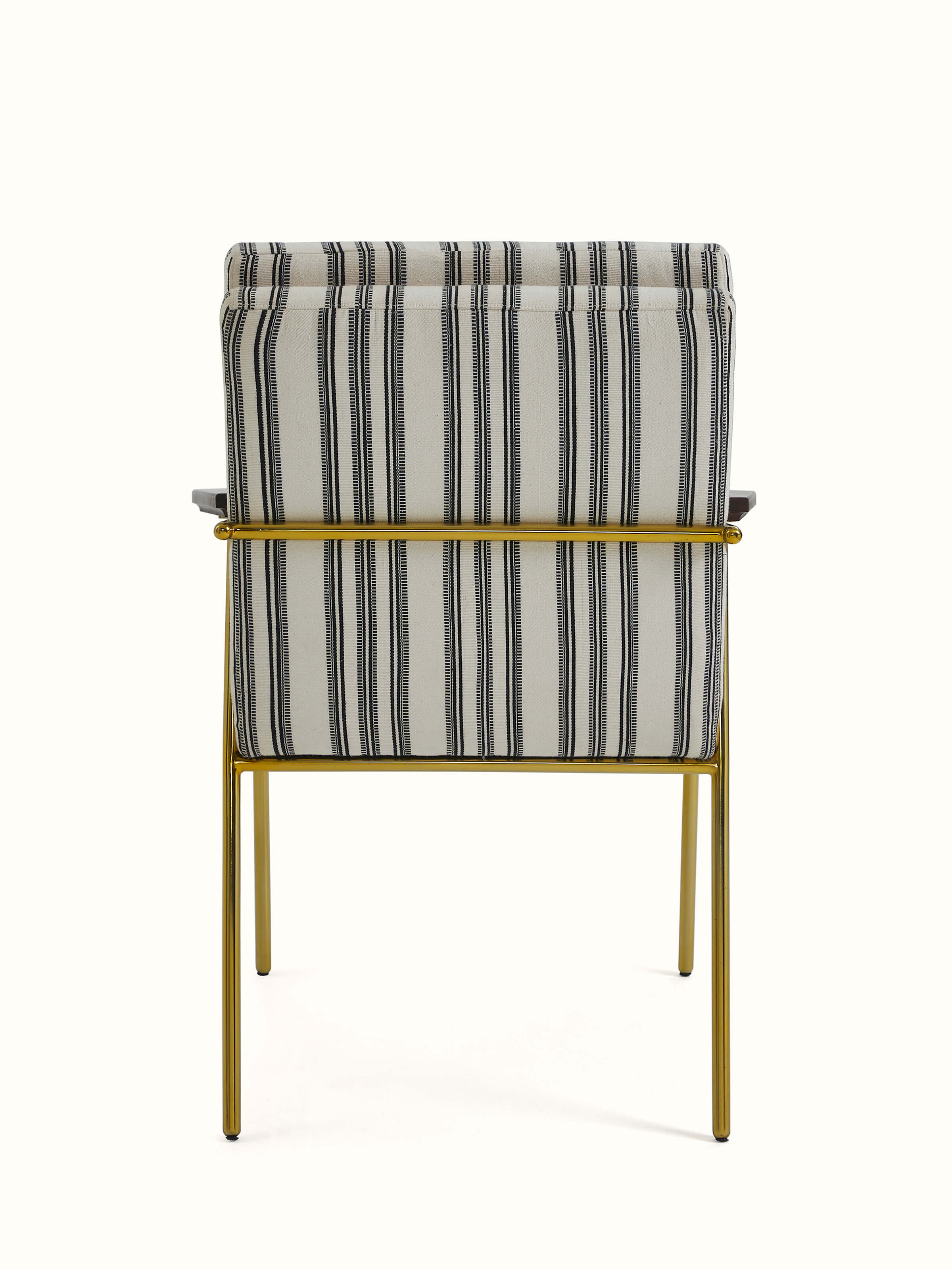 Back view of Upholstered Metal Study Chair showcasing the high-back design and supportive frame for long study sessions.