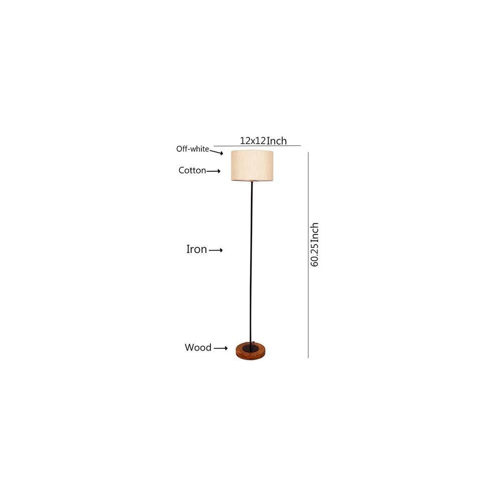 Emme White Cotton Shade Floor Lamp