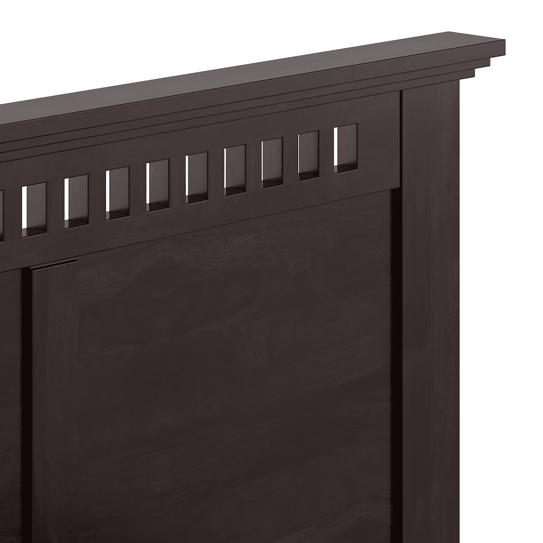 Fidora Solid Wood Single Size Non Storage Bed in Mahogany Finish