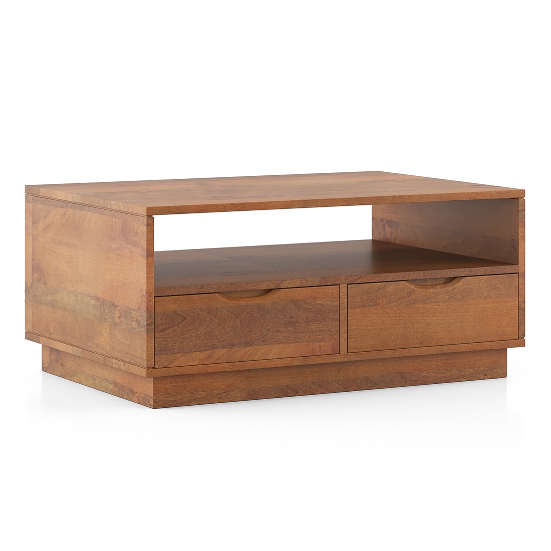 Zephyr Storage Coffee Table in Amber Walnut Finish