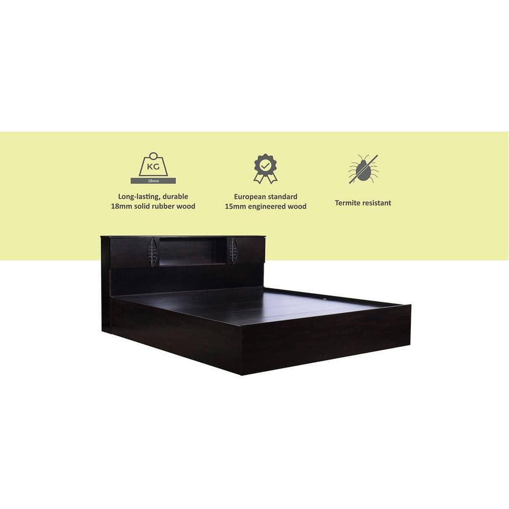 Kamira Solid Wood King Size Drawer Storage Bed In Melamine Finish