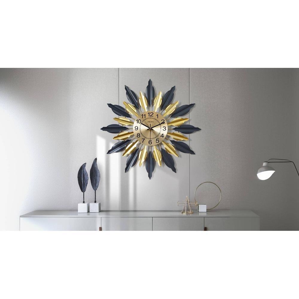 Black and Golden Designer Metal Wall Clock