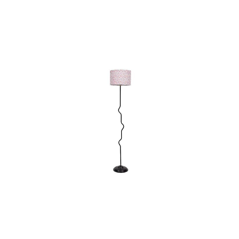 Frankie Multicolour Fabric Floor Lamp with Black Iron Base