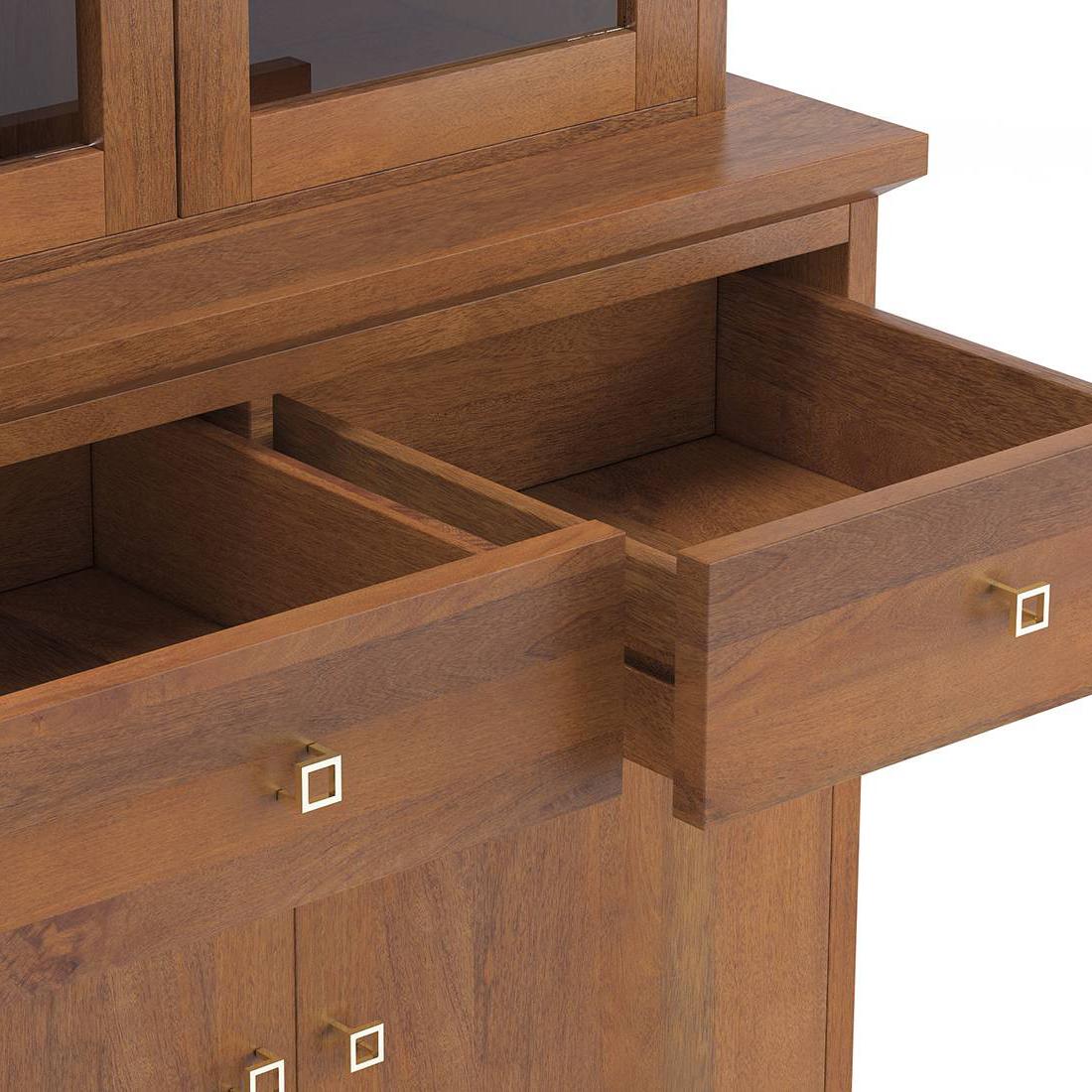 Malabar Solid Wood Sideboard in Amber Walnut Finish