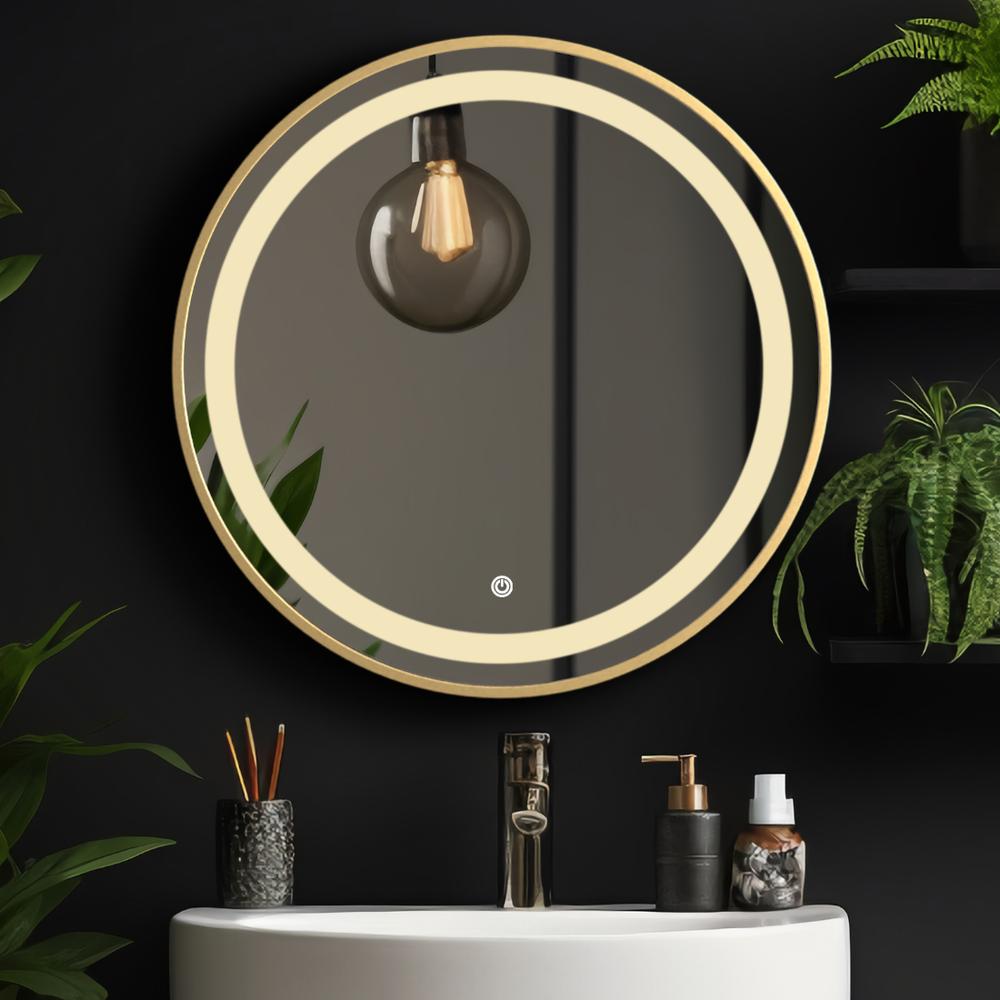 Aluminium LED Circle Decorative wall mirror by elegant arts and frames (Mirror size 600 mm)
