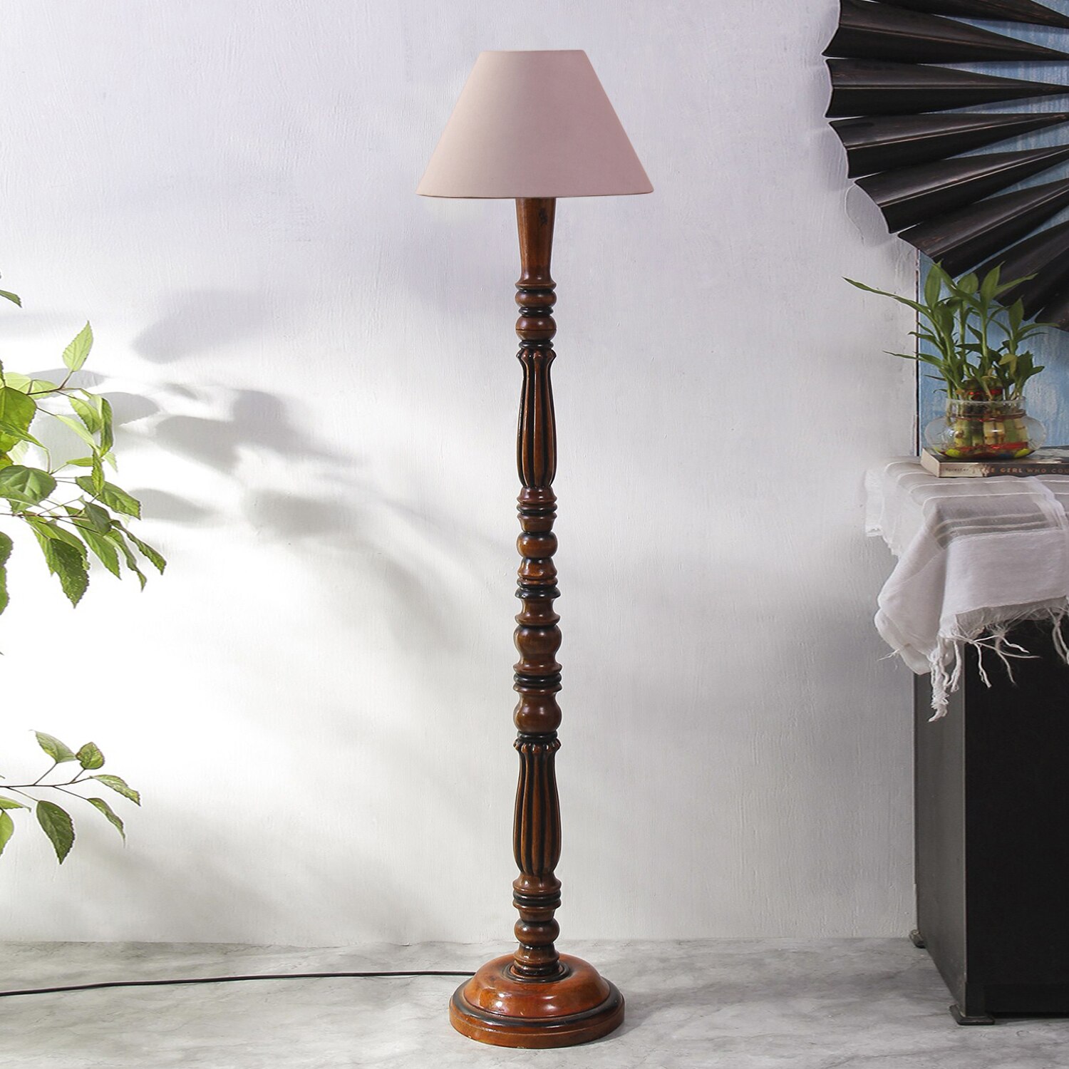 Devansh Wooden Floor Lamp