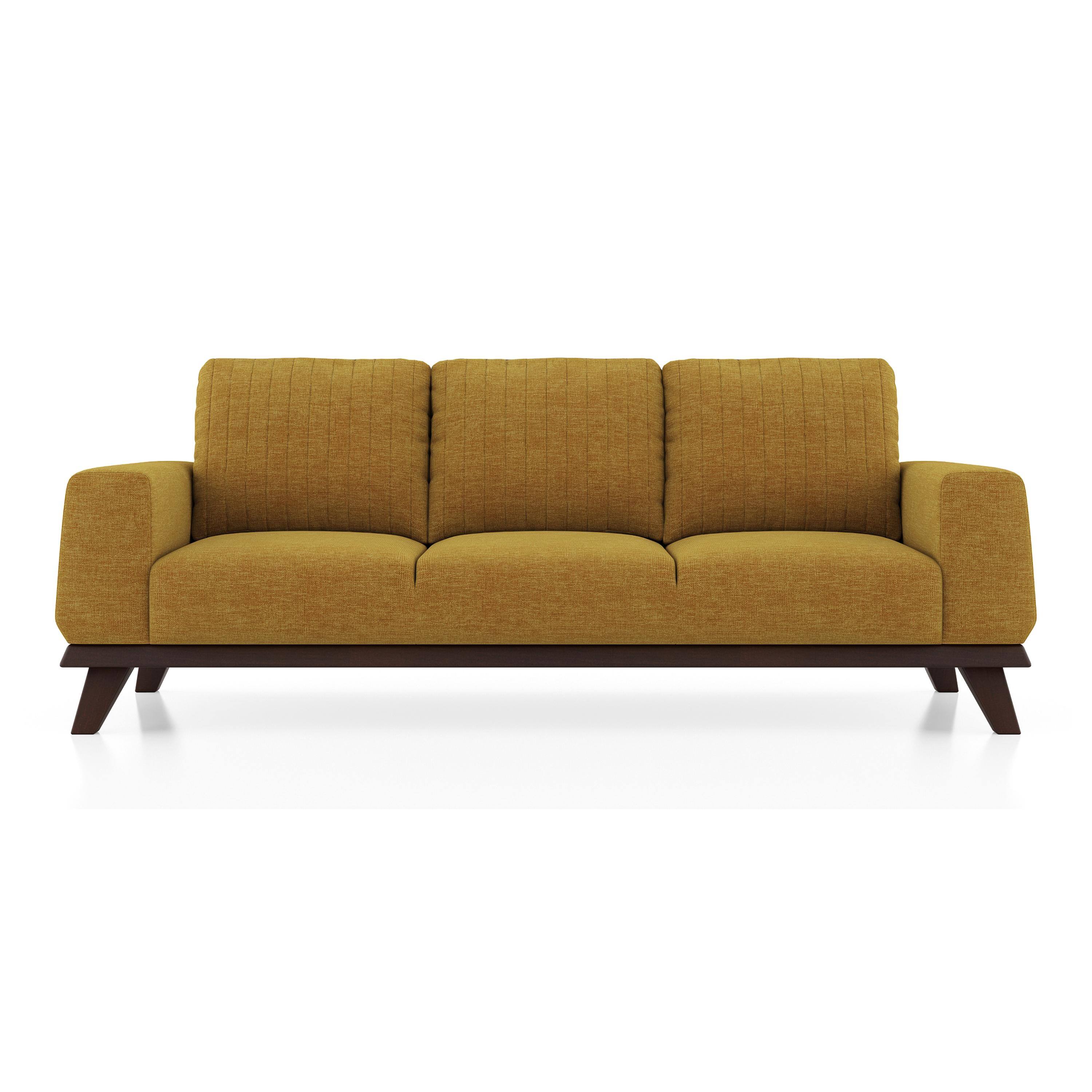 Granada Essential 3 Seater Fabric Sofa In Ochre