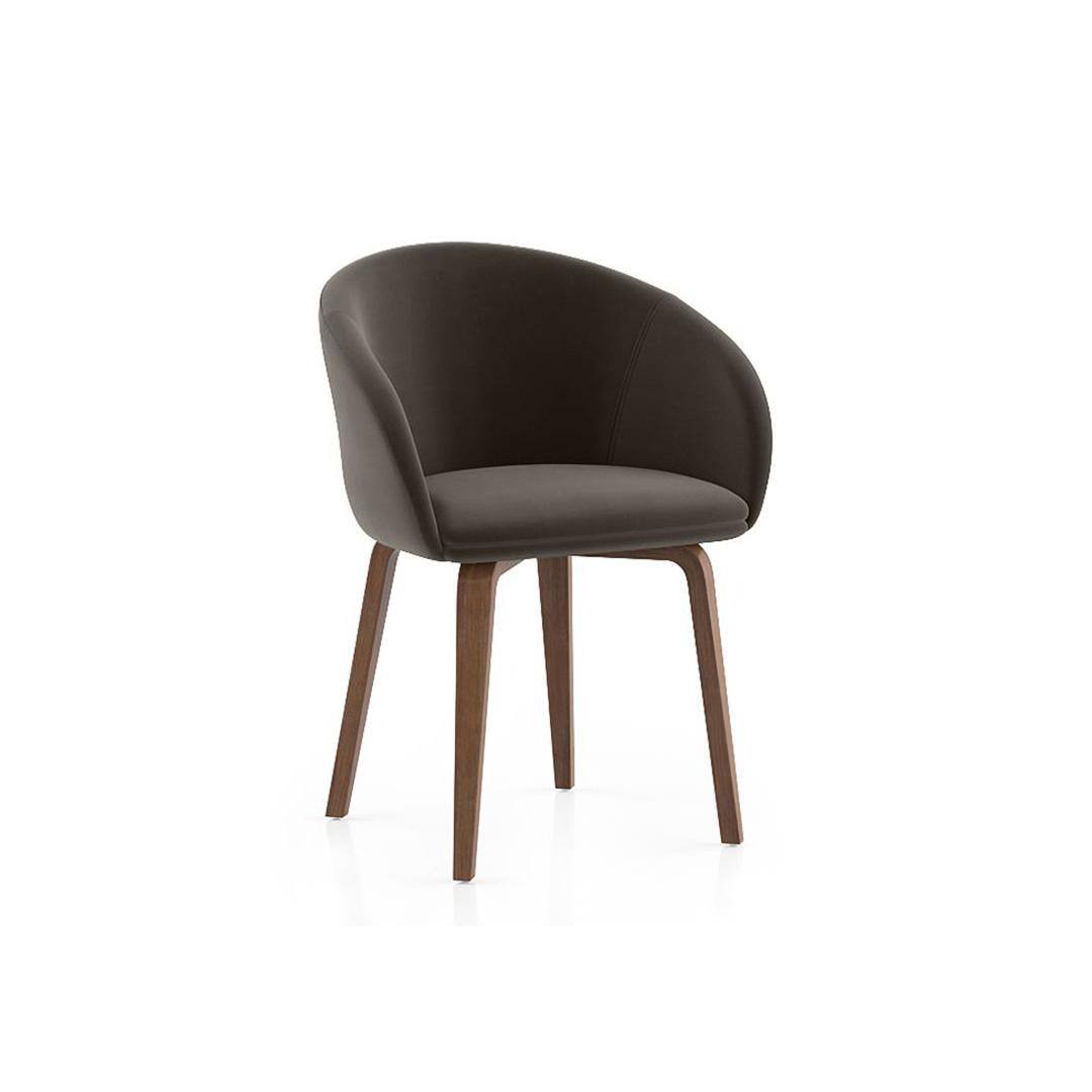 Atlas Solid Wood 6 Seater Dining Table with 6 Meryl Lounge Chair