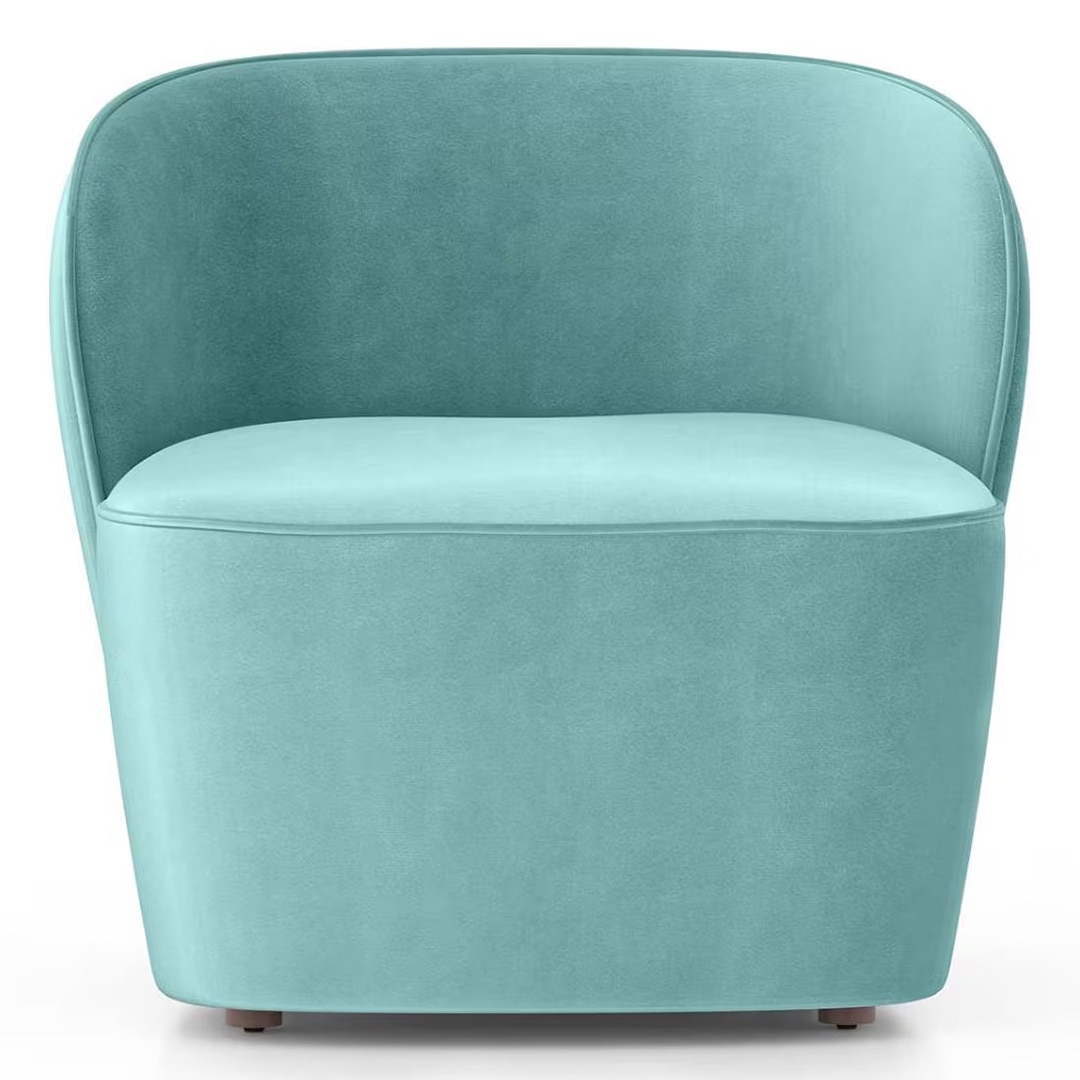 Portia Fabric Accent Chair in Icy Turquoise Colour