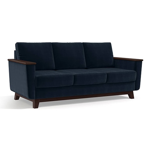 Corby Sofa Set (Colour: Sea Port Blue Velvet, Seater: 3+2+1+1)