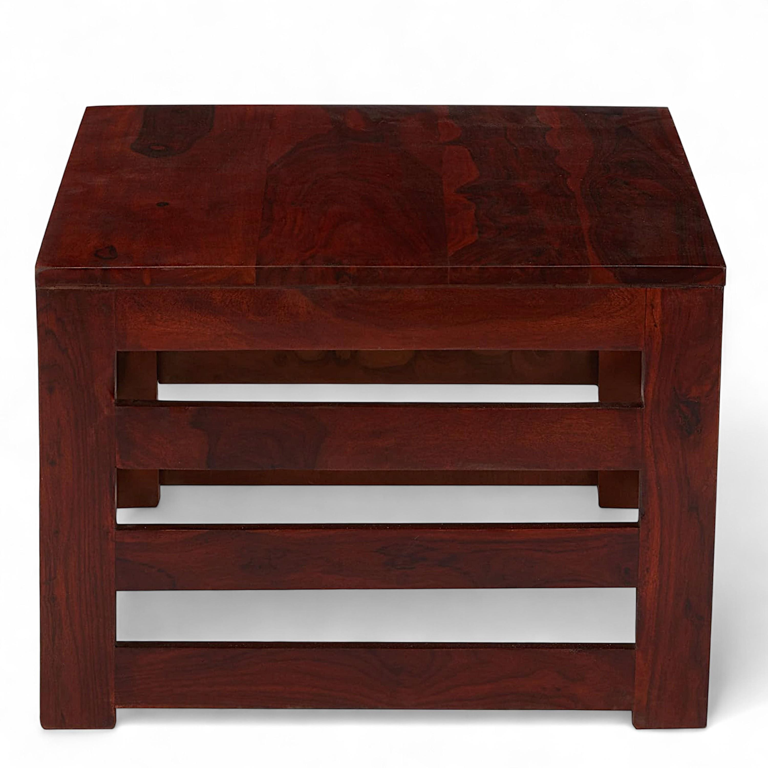 Kingsville Sheesham Wood Contemporary Square Coffee Table In Honey Finish