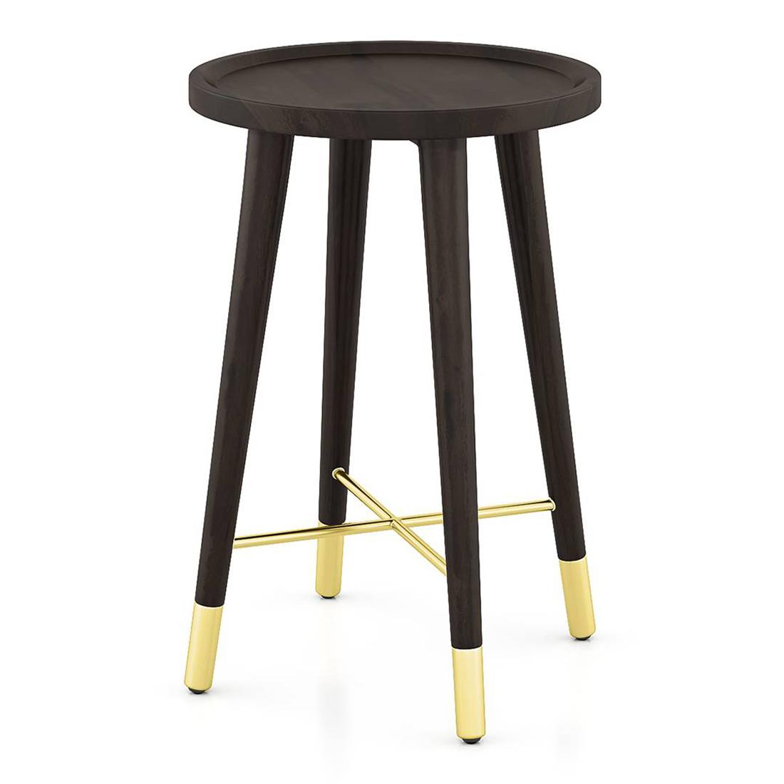 Sinata Solid Wood Side Table in American Walnut Finish