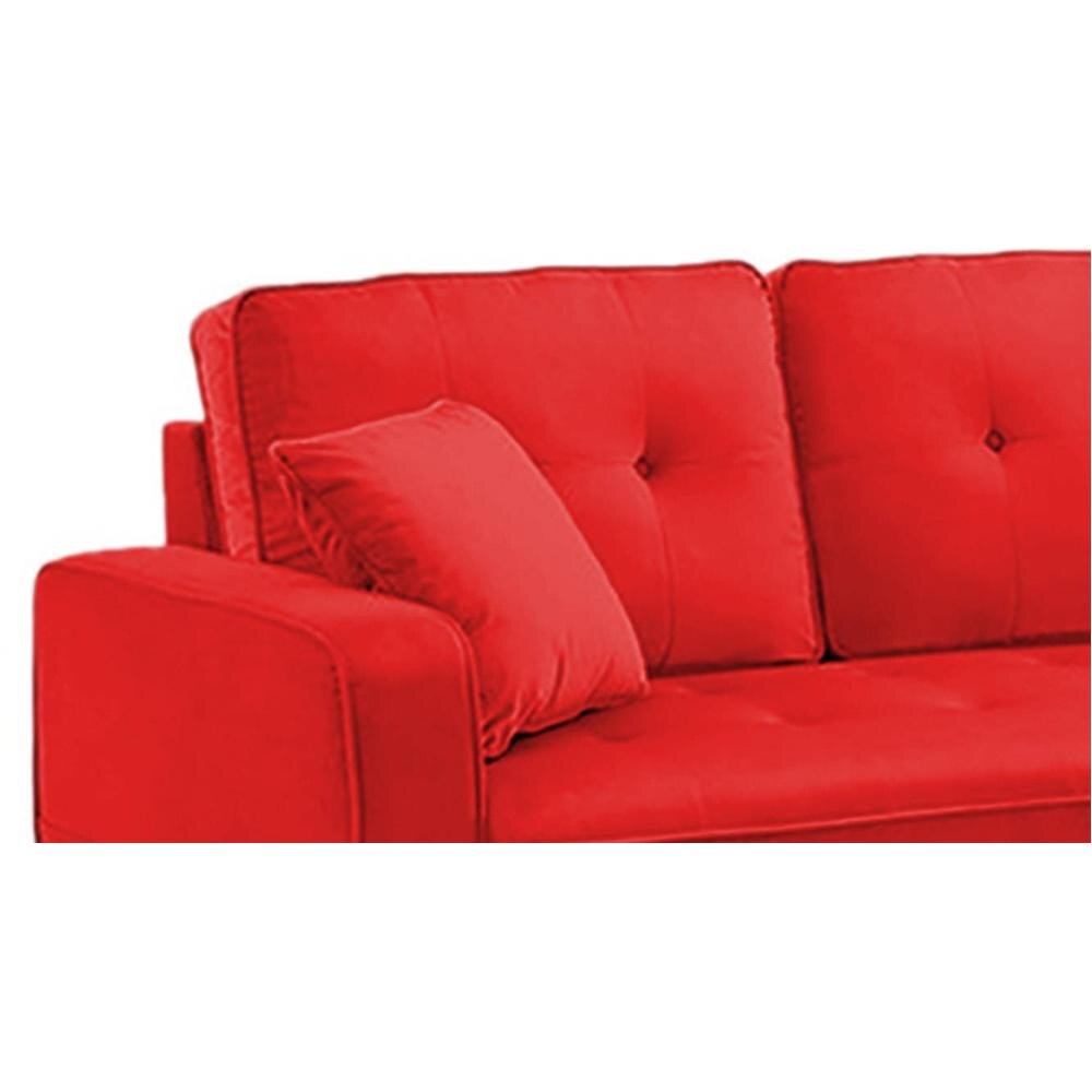Jacob Solid Wood Sofa cum Bed in Red