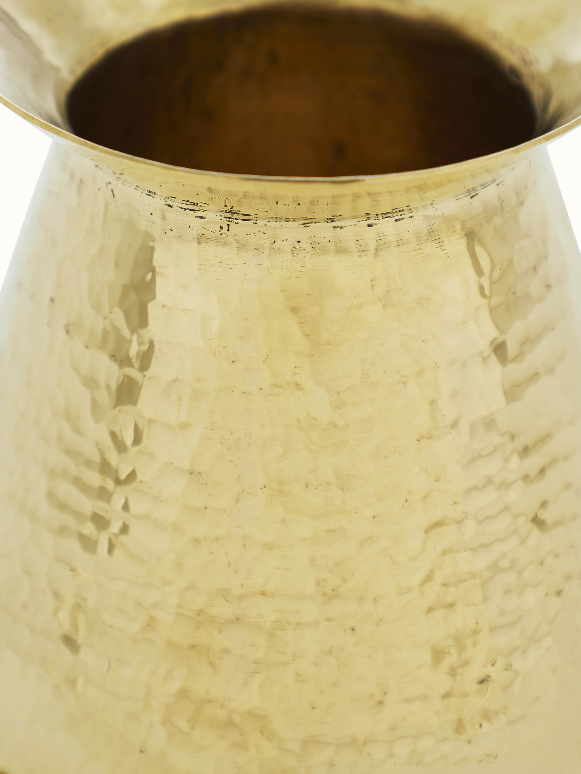 Back view of Traditional Polished Brass Pooja Kalash showing the detailed base and polished surface.