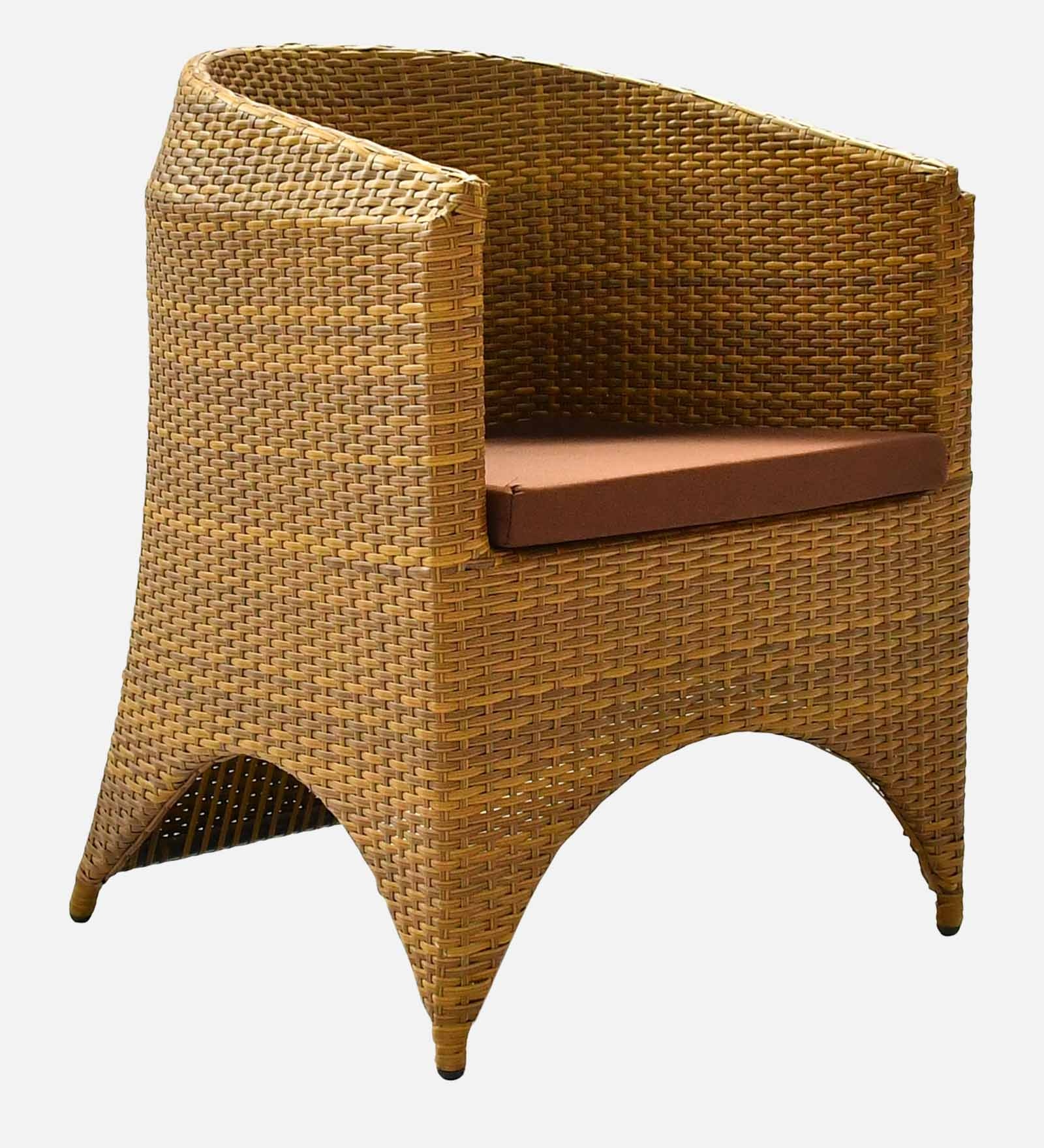 Hobart Wicker Chair In Beige Brown Tone Finish