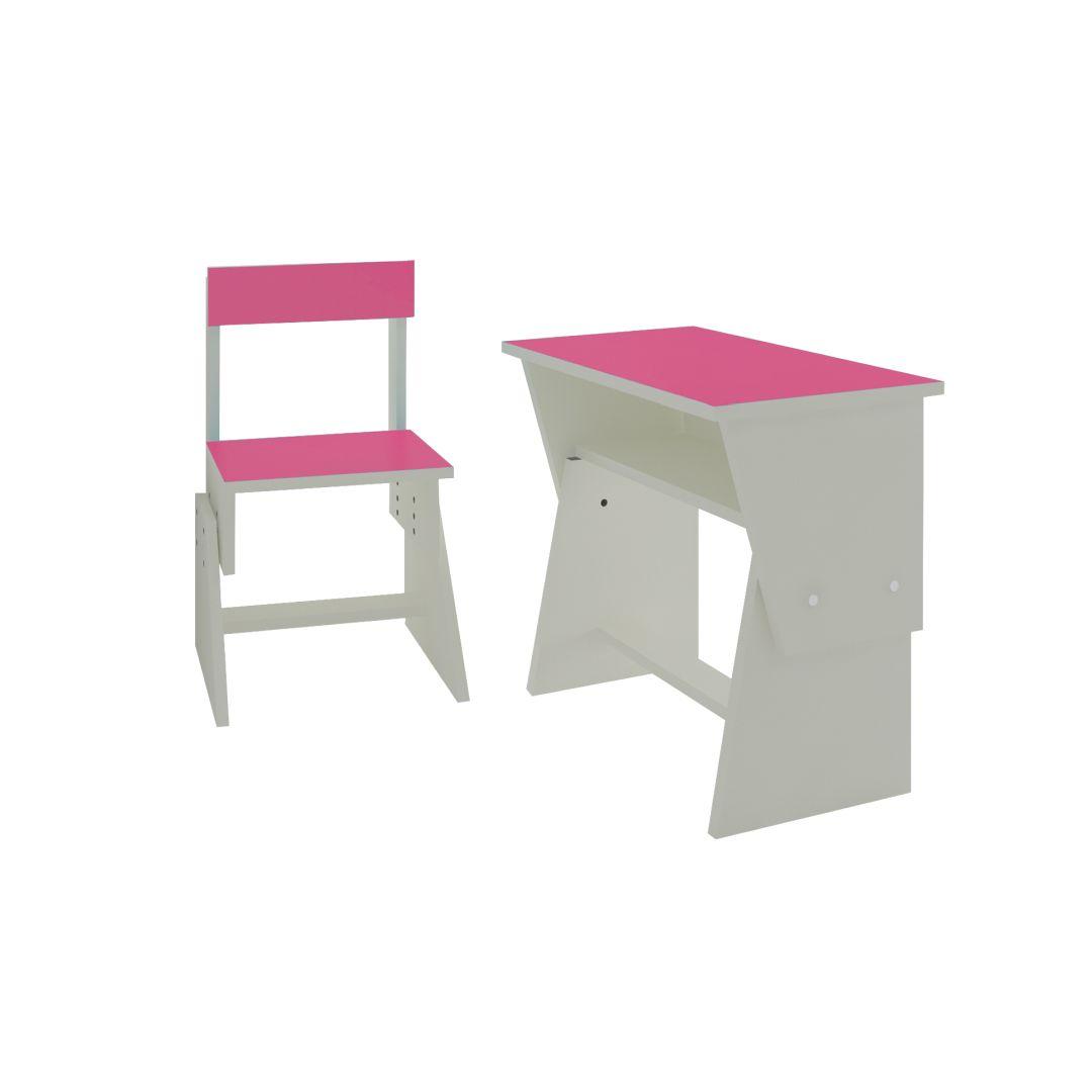 Utopia Extendable Toddler Study Desk and Chair Set in Barbie Pink Colour