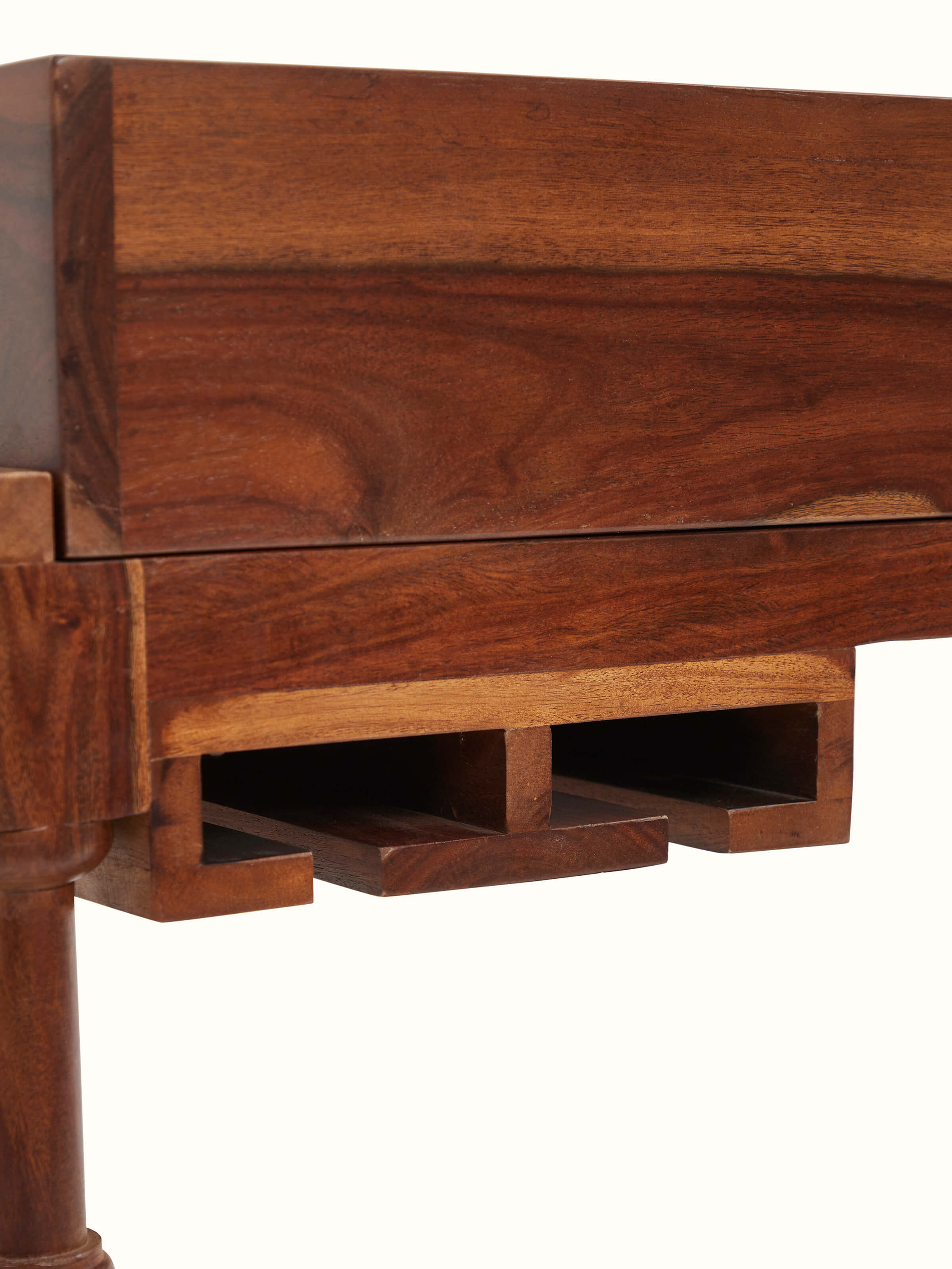 Sheesham Wood & Brass Bar Trolley