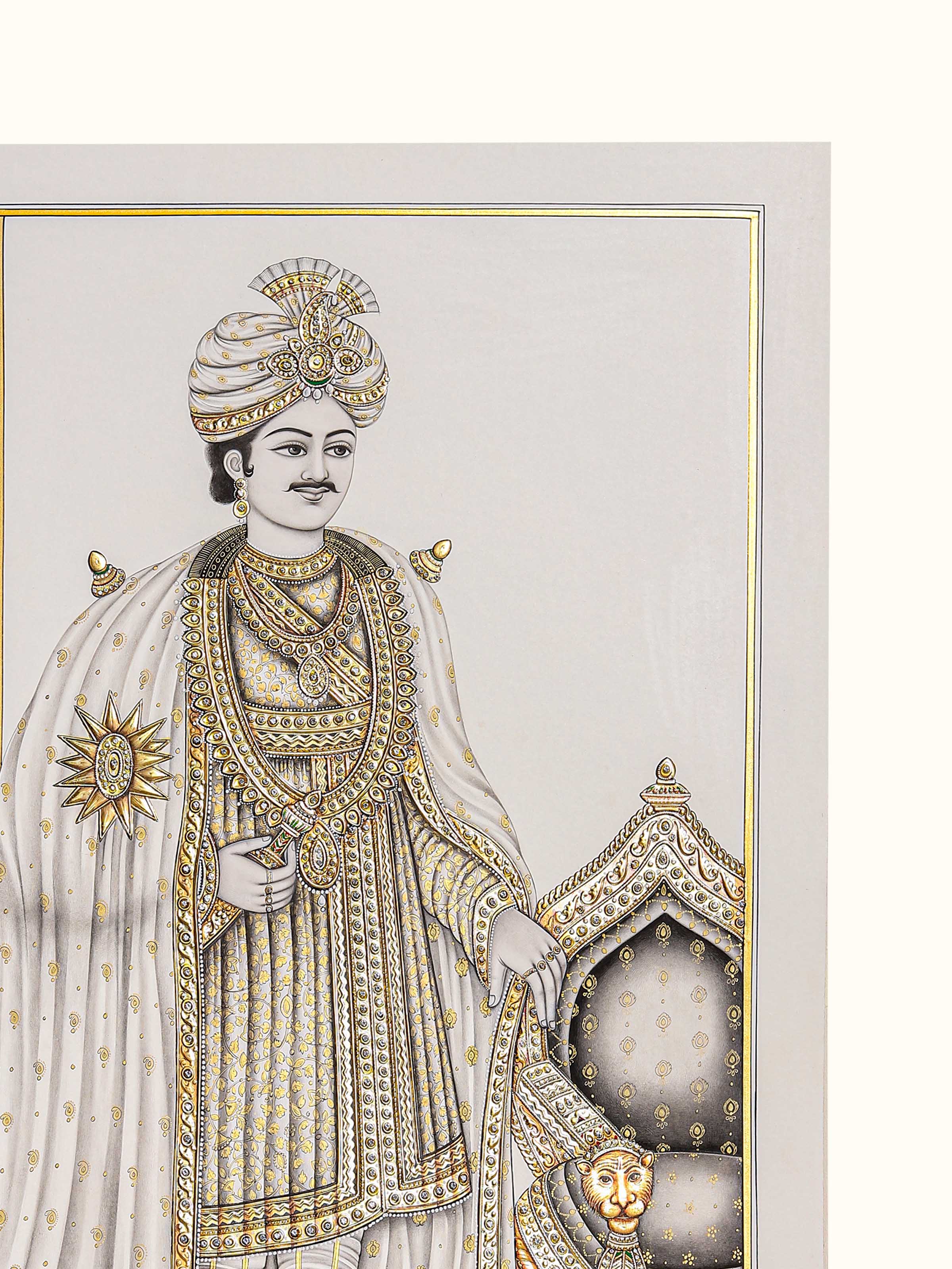 Raji-rani Miniature Real Gold Painting