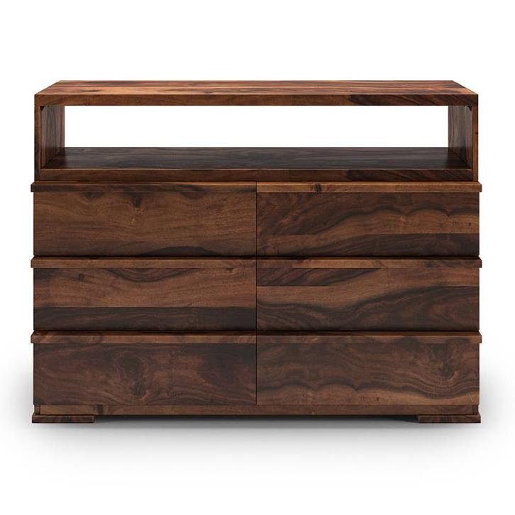 Ohio Solid Wood Chest of 6 Drawers in Teak Finish