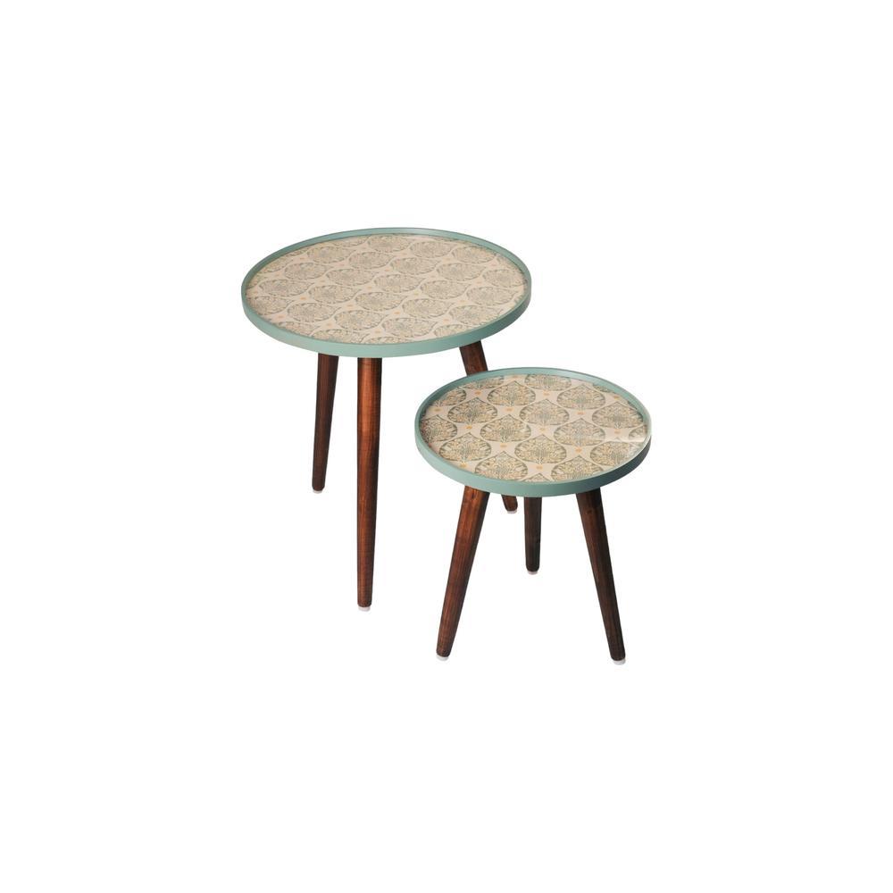 Vriksha Round Nesting Tables with Wooden Legs, Side Tables, Wooden Tables, Living Room Decor by A Tiny Mistake