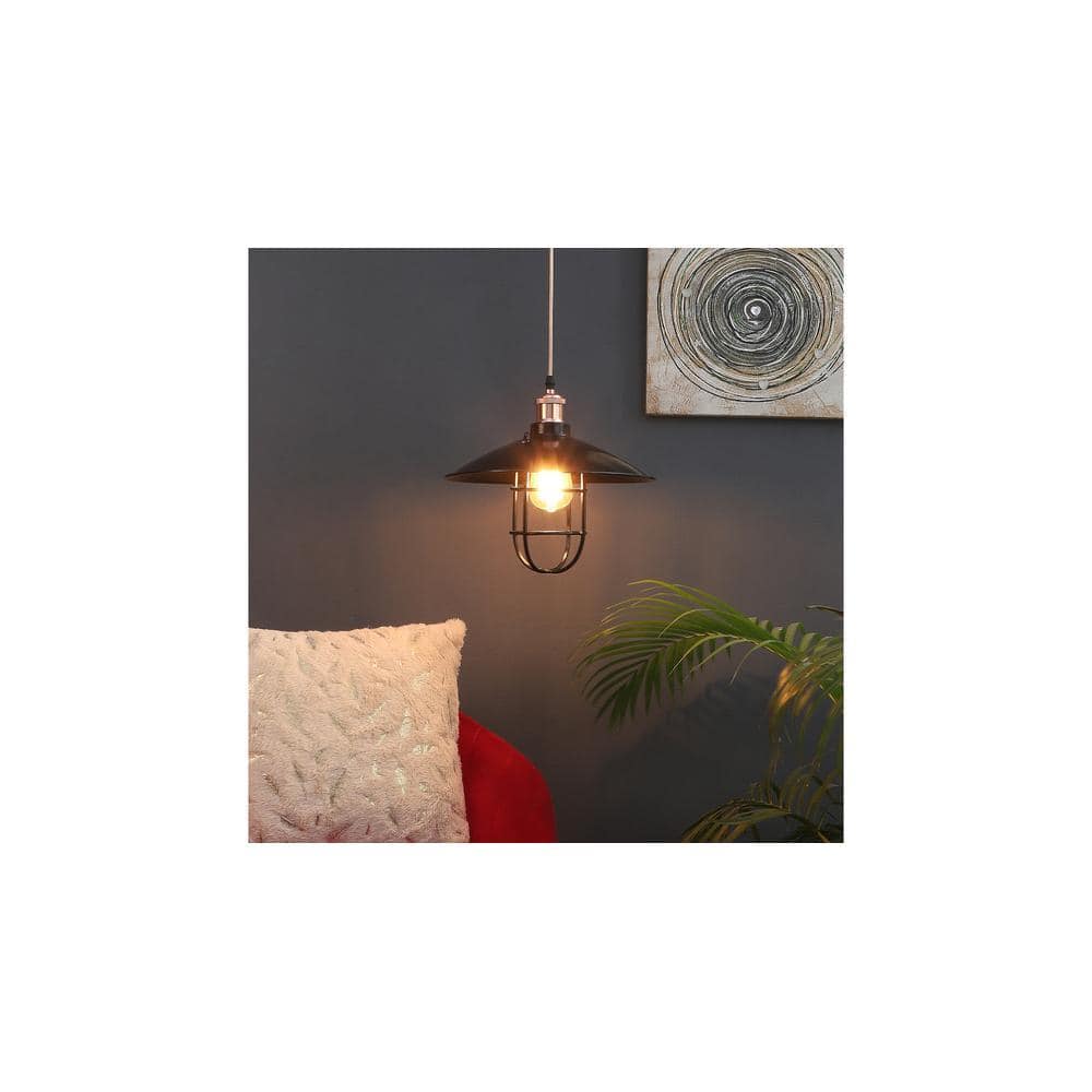 Vintage Industrial Black Metal Single Hanging Light